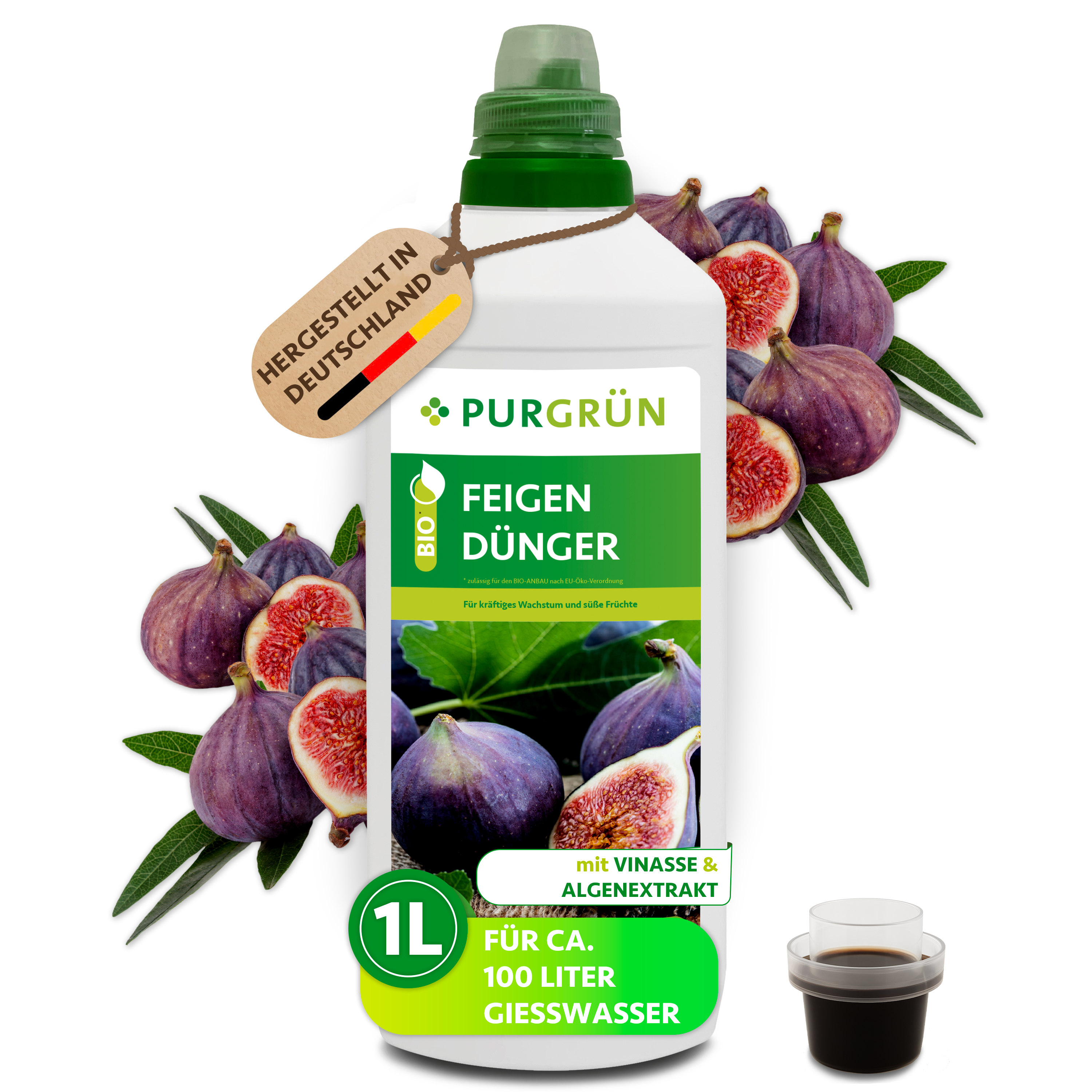 Feigendünger Bio flüssig 1 L für 100 L Gießwasser, kaliumreich, vegan – Purgrün