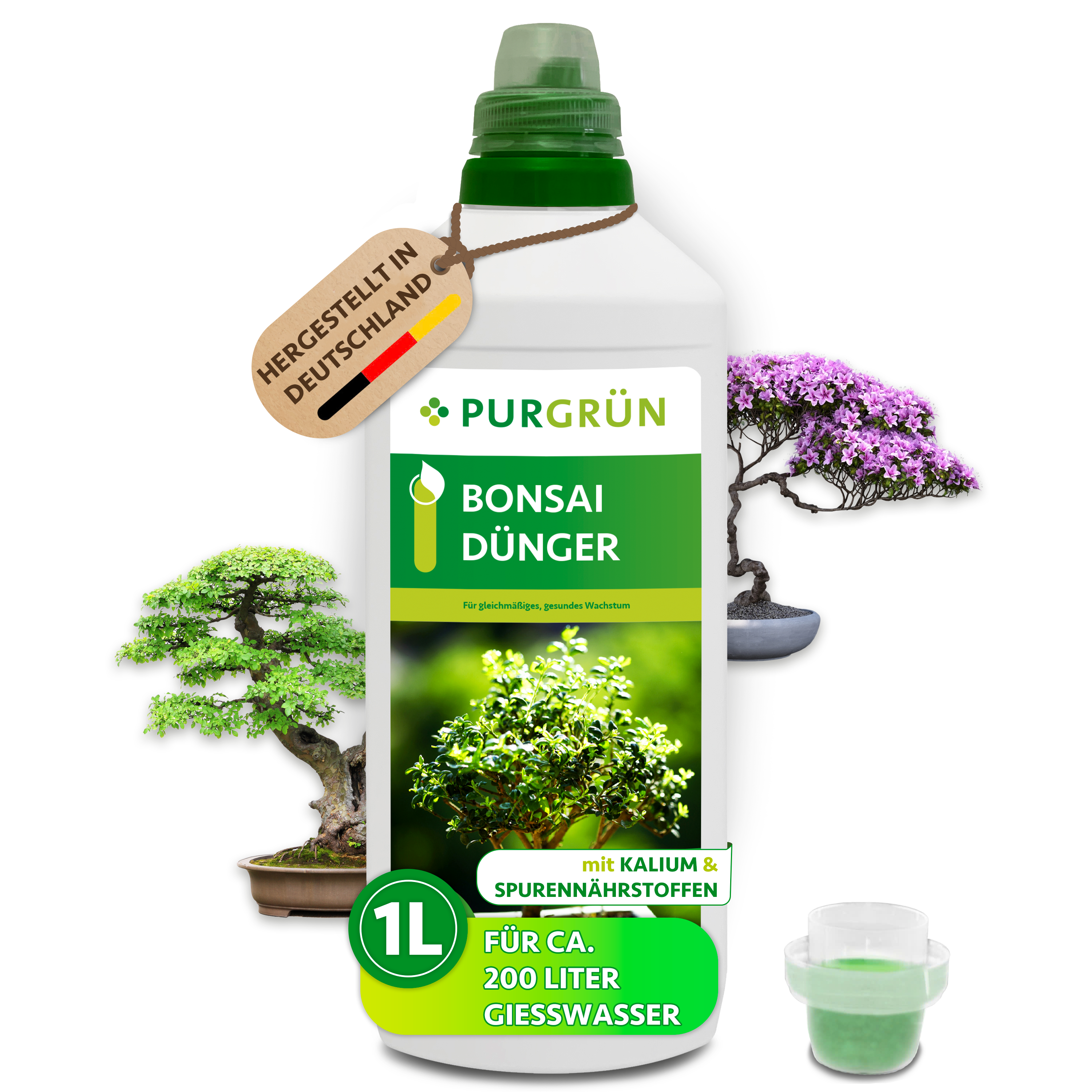 Purgrün / Bonsai Dünger flüssig 1 L für 200 L Gießwasser, für kompakte, widerstandsfähige Bonsais