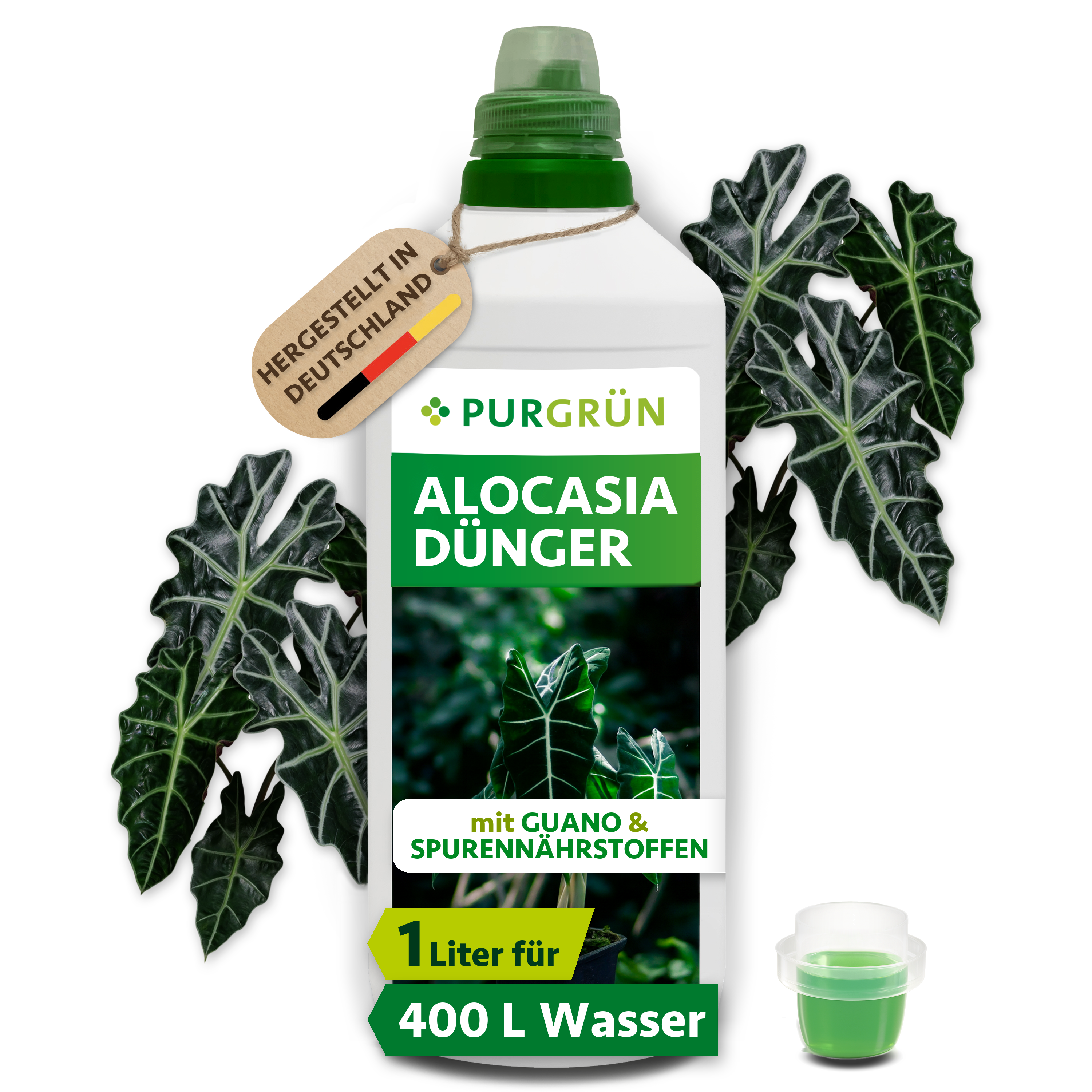 Alocasia Dünger flüssig 1 L, für 400 L Gießwasser, mit Guano – Purgrün