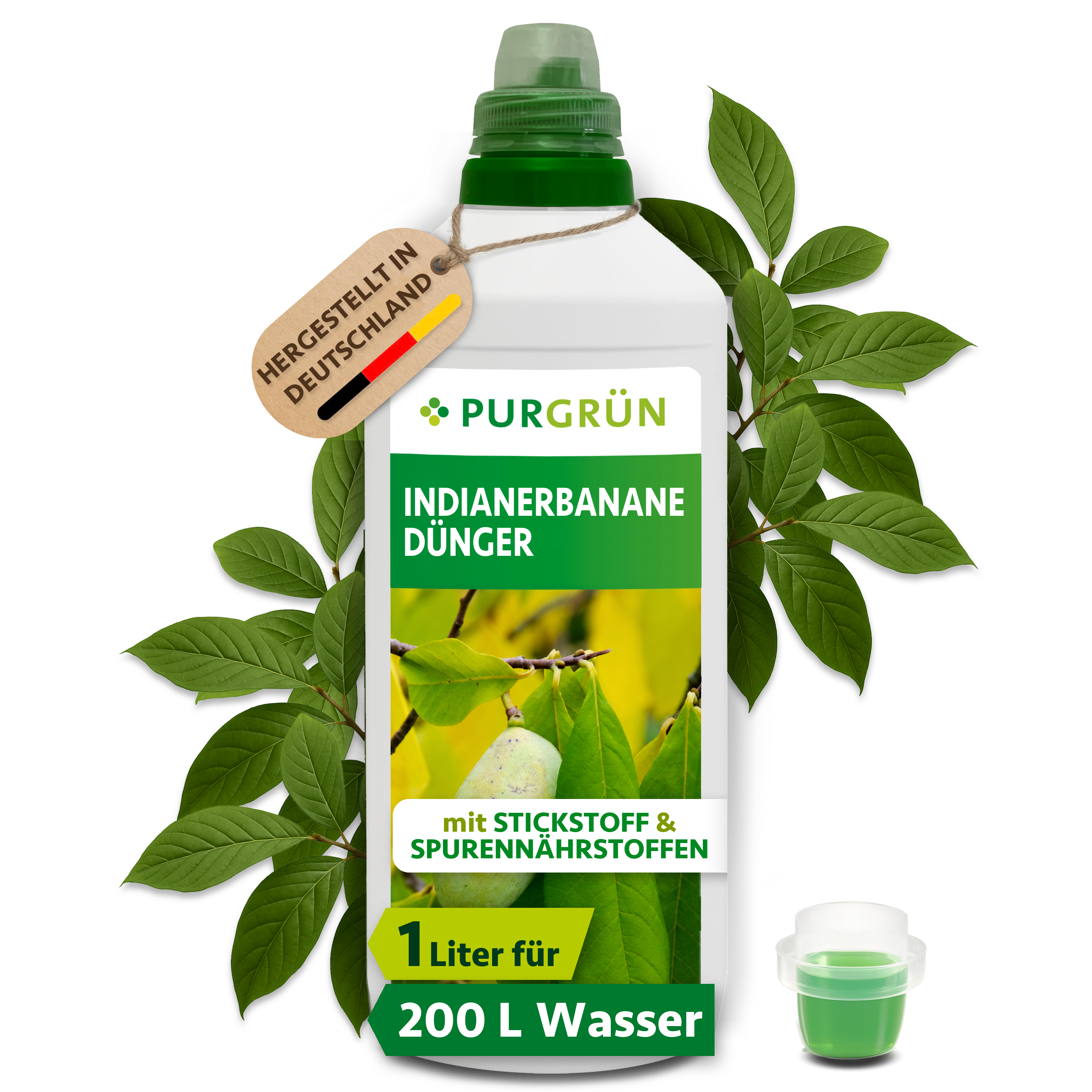 Indianerbanane Dünger flüssig 1 L, für schnelles Wachstum & kräftige Blätter – Purgrün