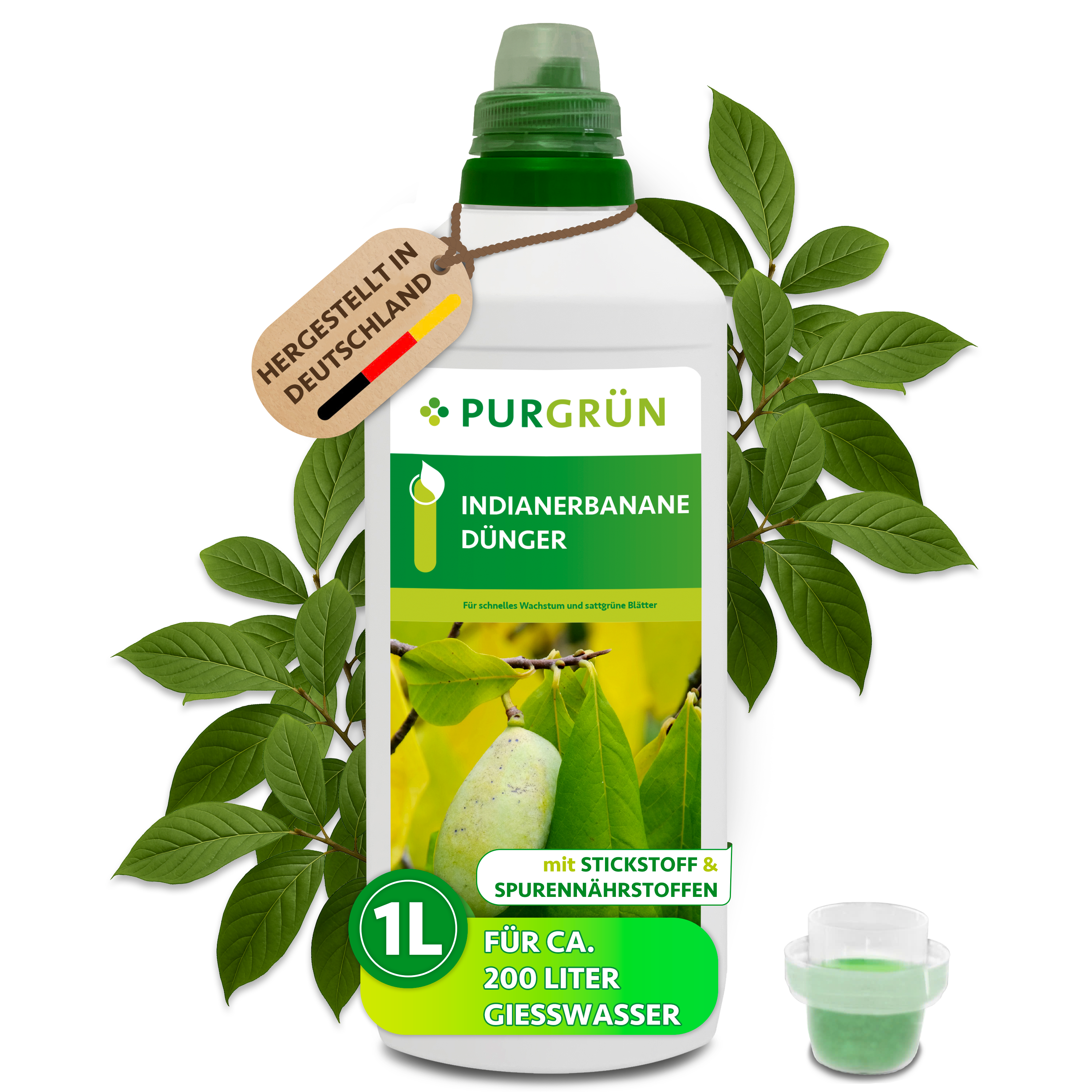 Indianerbanane Dünger flüssig 1 L, für schnelles Wachstum & kräftige Blätter – Purgrün