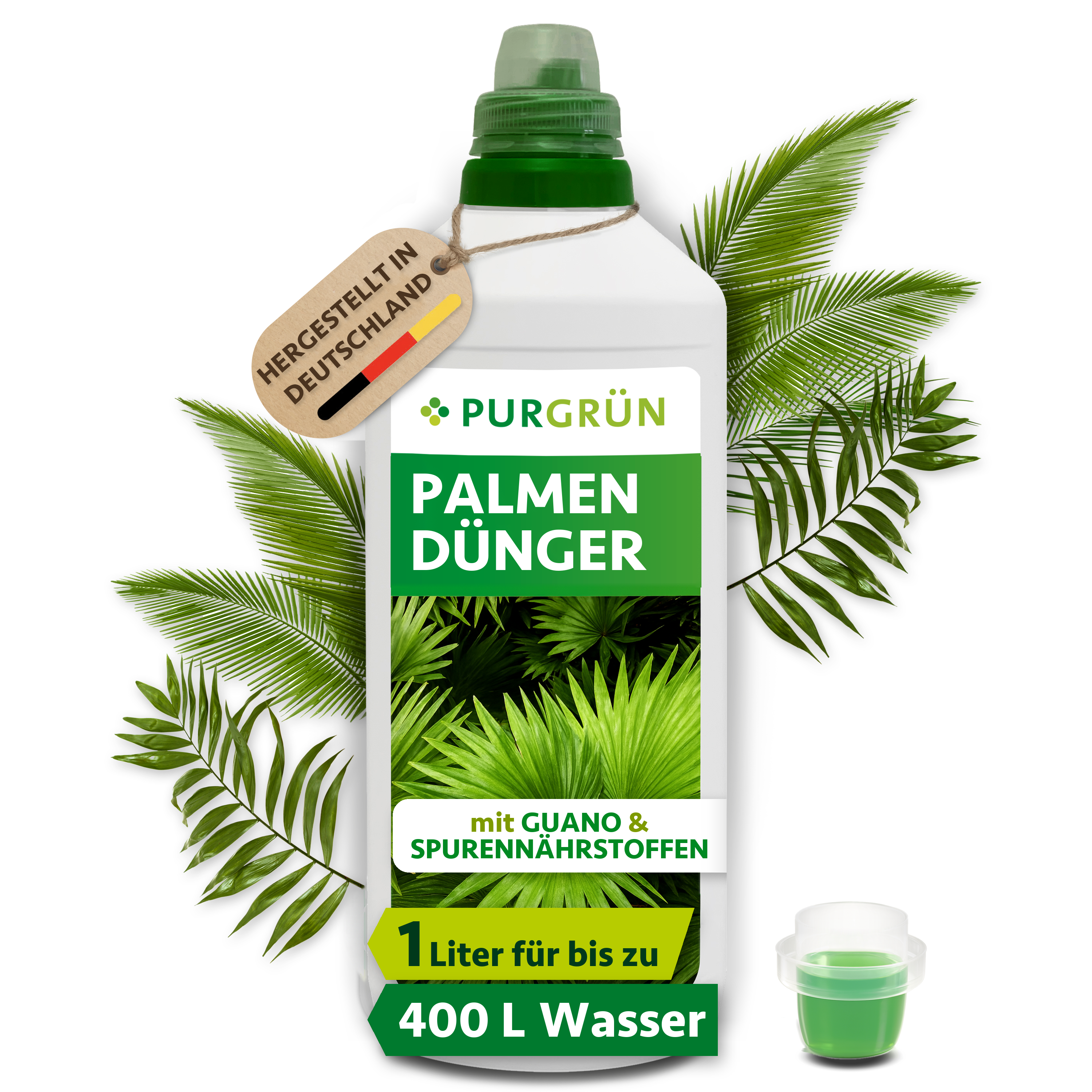 Purgrün | Palmendünger flüssig 1 L für 400 L Gießwasser, für sattgrüne Palmwedel