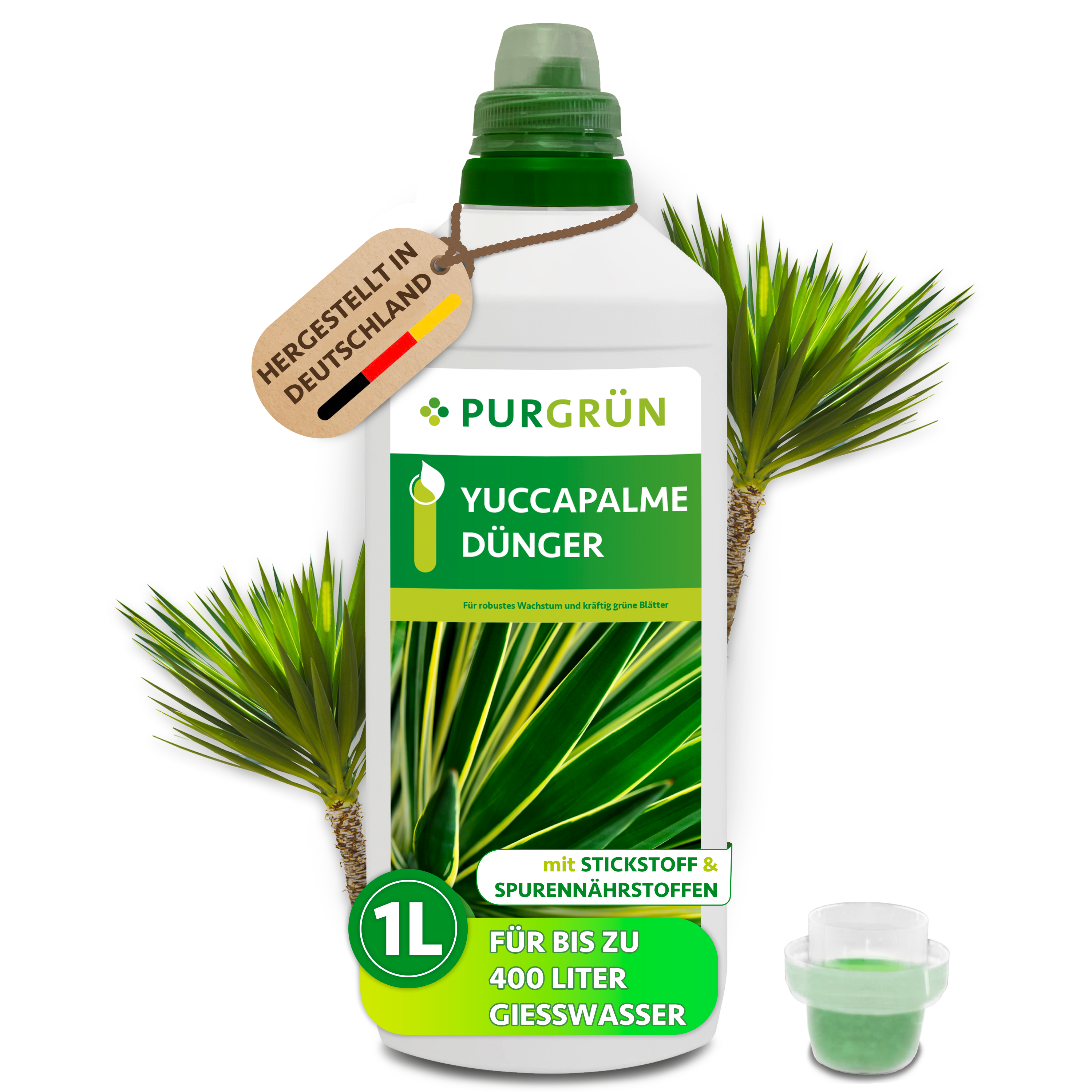 Purgrün / Yucca-Palme Dünger flüssig 1 L, für kräftige Palmen & sattes Blattgrün