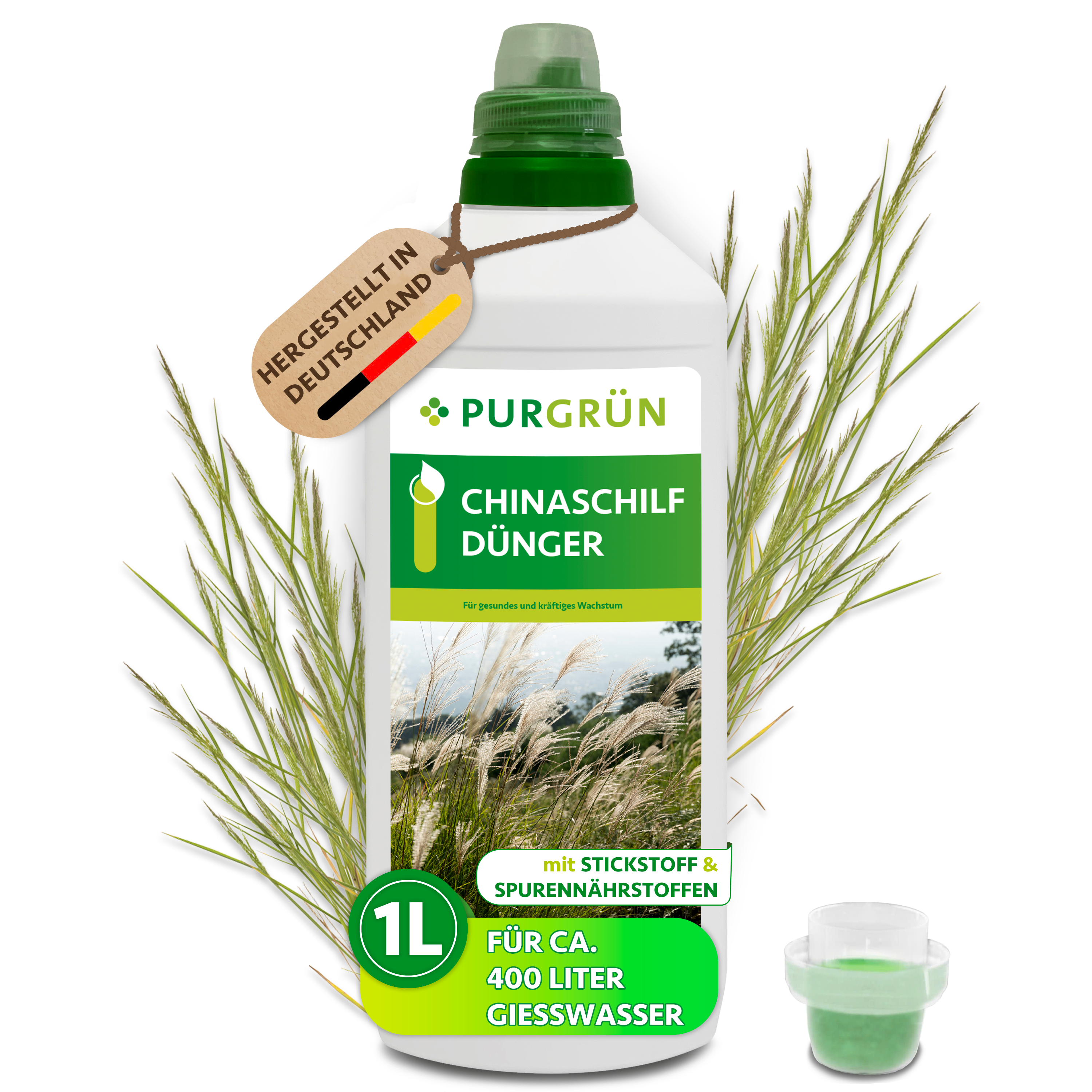 Chinaschilf Dünger flüssig 1 L, für 400 L Gießwasser, mineralisch, mit Spurennährstoffen – Purgrün