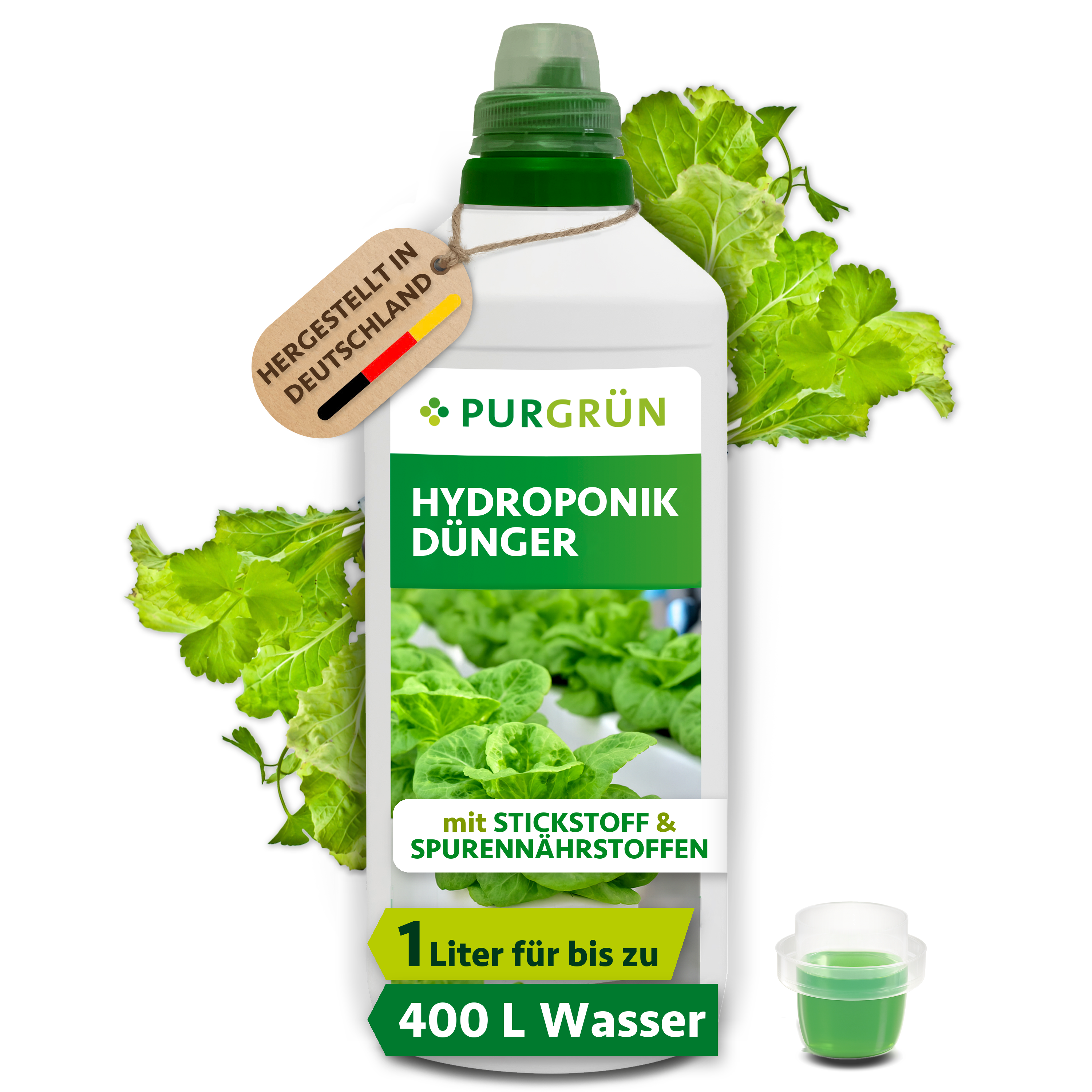 Purgrün | Hydroponik Dünger flüssig 1 L, mineralisch, mit Spurennährstoffen, für kräftiges Wachstum