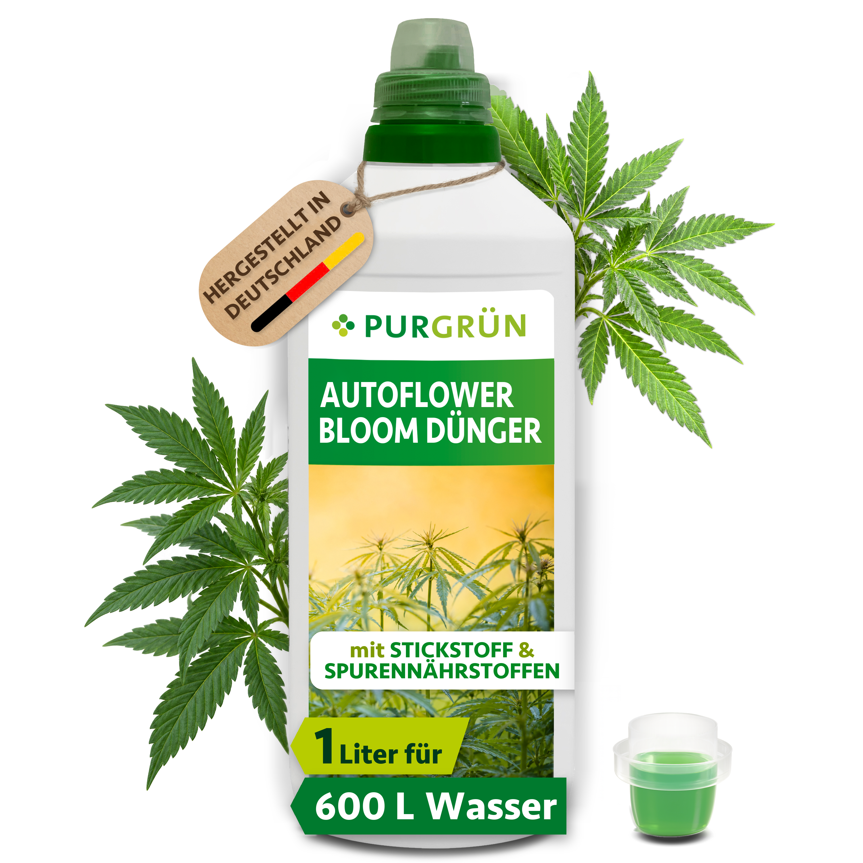 Autoflower Blüte Dünger flüssig 1 L, für 600 L Gießwasser, kaliumreich, mit Spurennährstoffen – Purgrün